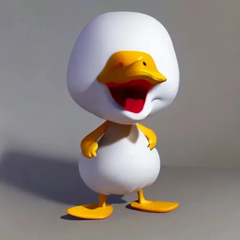 A cute duck singing, standing character, soft smooth... | OpenArt