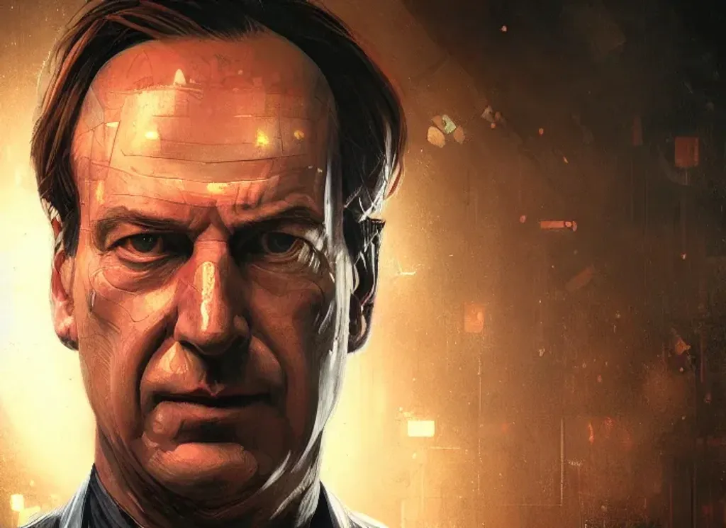 Prompt: Saul Goodman, intricate Three-point lighting portrait, by Ching Yeh and Greg Rutkowski, detailed cyberpunk in the style of GitS 1995