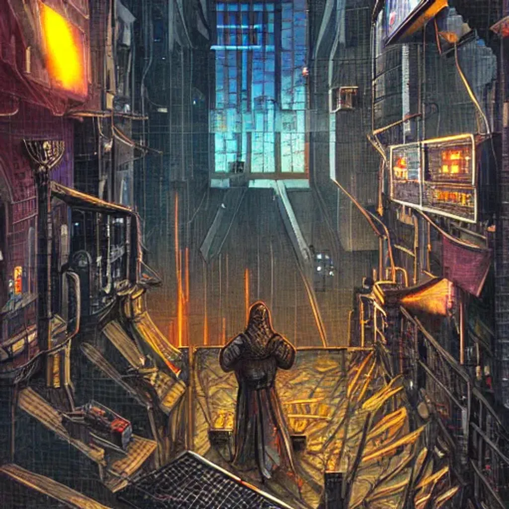 Prompt: medieval cyberpunk