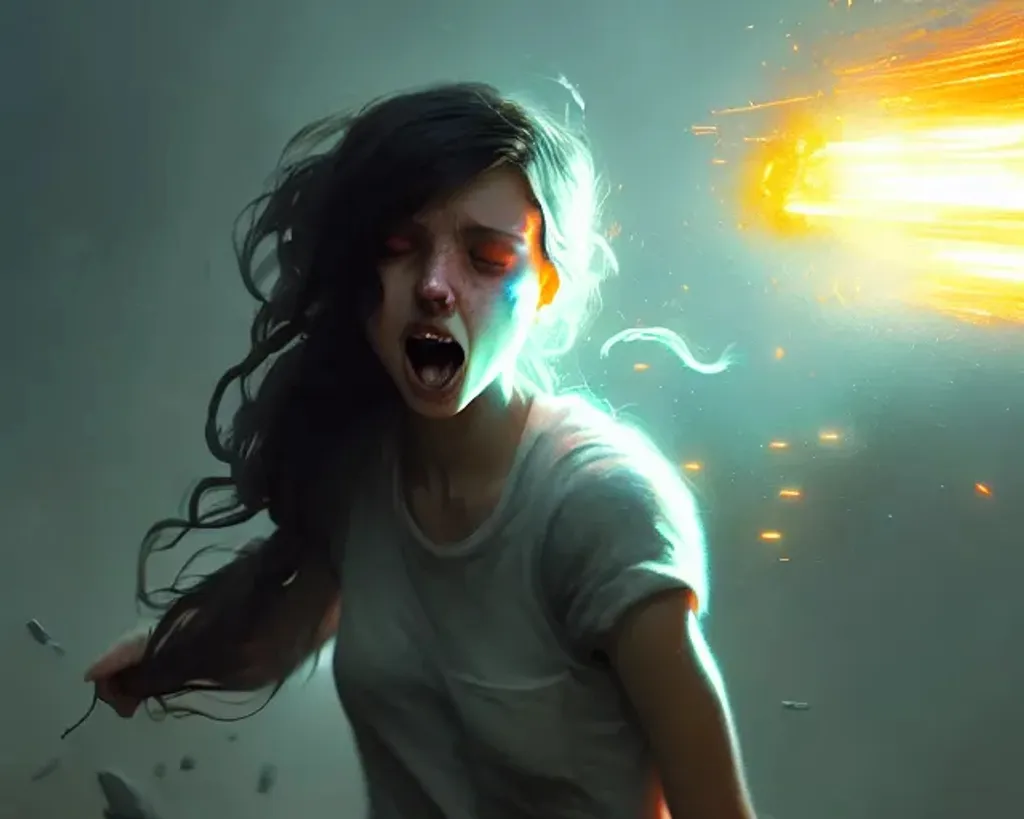 Prompt: Portrait of a girl unleashing their inner rage through the whole image as effect particles, highly detailed, digital painting, concept art, smooth, sharp focus, illustration, Unreal Engine 5, 8K, art by Greg rutkowski