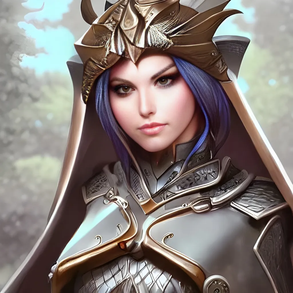 Prompt: -retrofuturistic sorceress, plate armor, dnd, highly detailed, detailed face, manga illustration, by artgerm, greg rut.