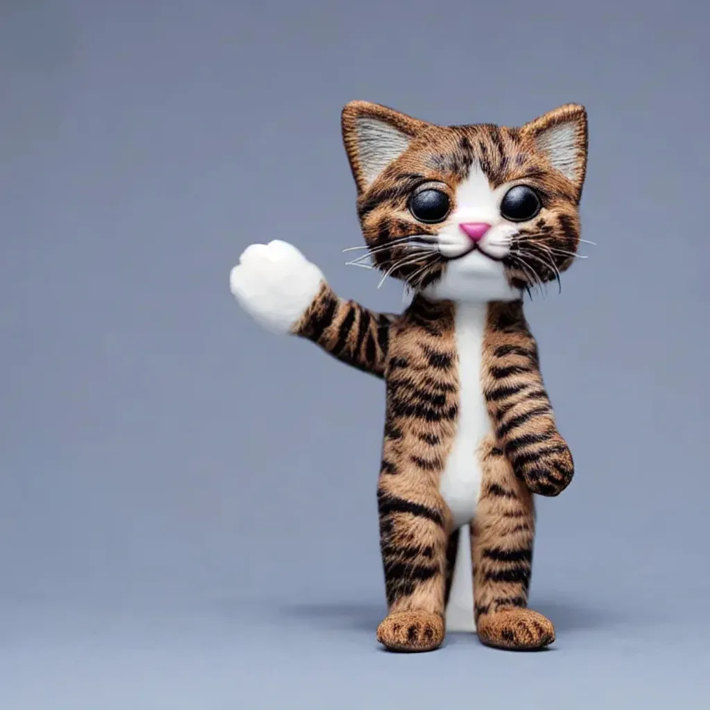 Prompt: Funko pop {kitten} figurine, made of plastic, product studio shot, on a white background, diffused lighting, centered