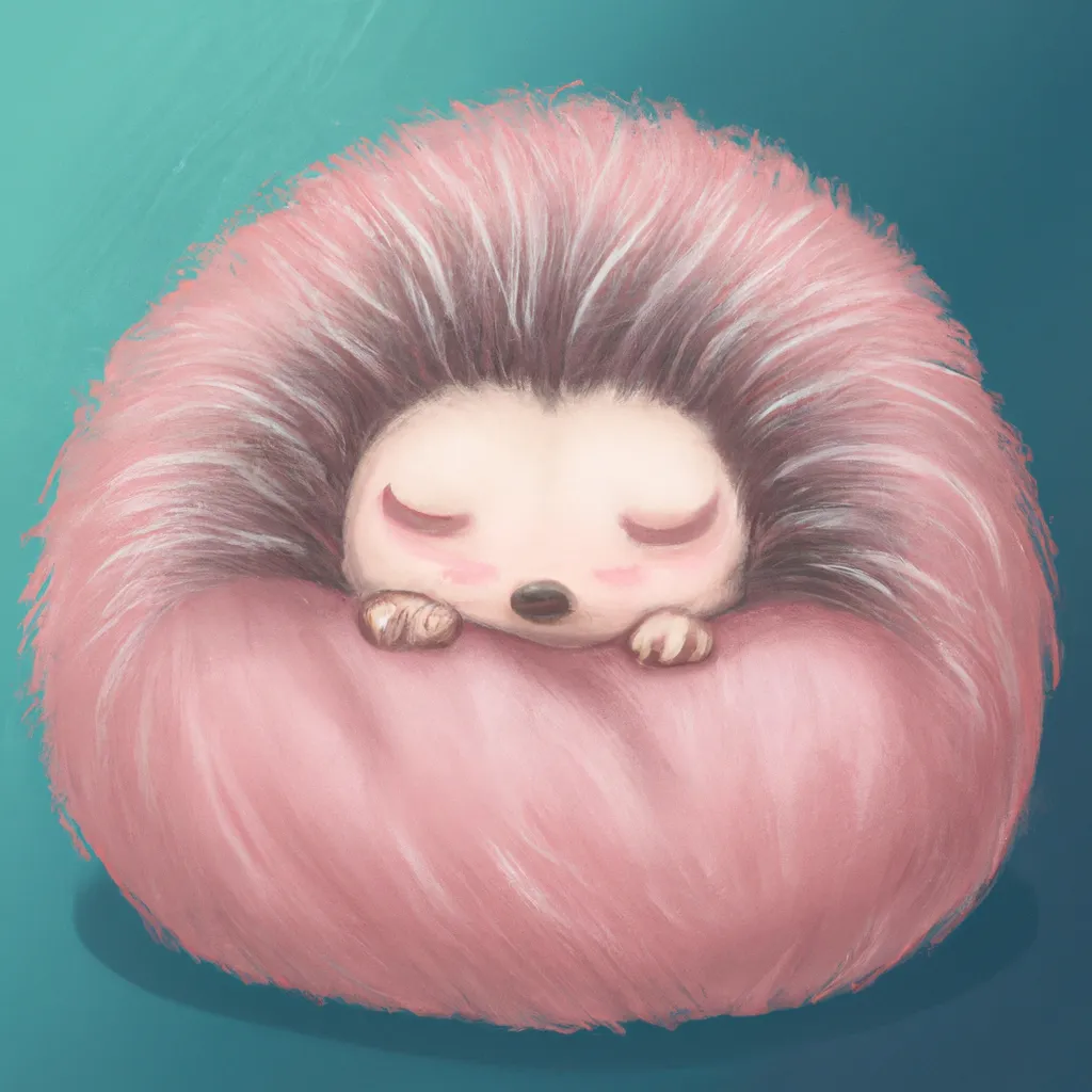 Prompt: adorable sleeping baby hedgehog, vivid, chibi, digital art