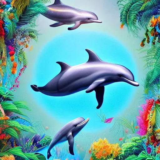 a stunning rendition of an adorable dolphin, intrica... | OpenArt