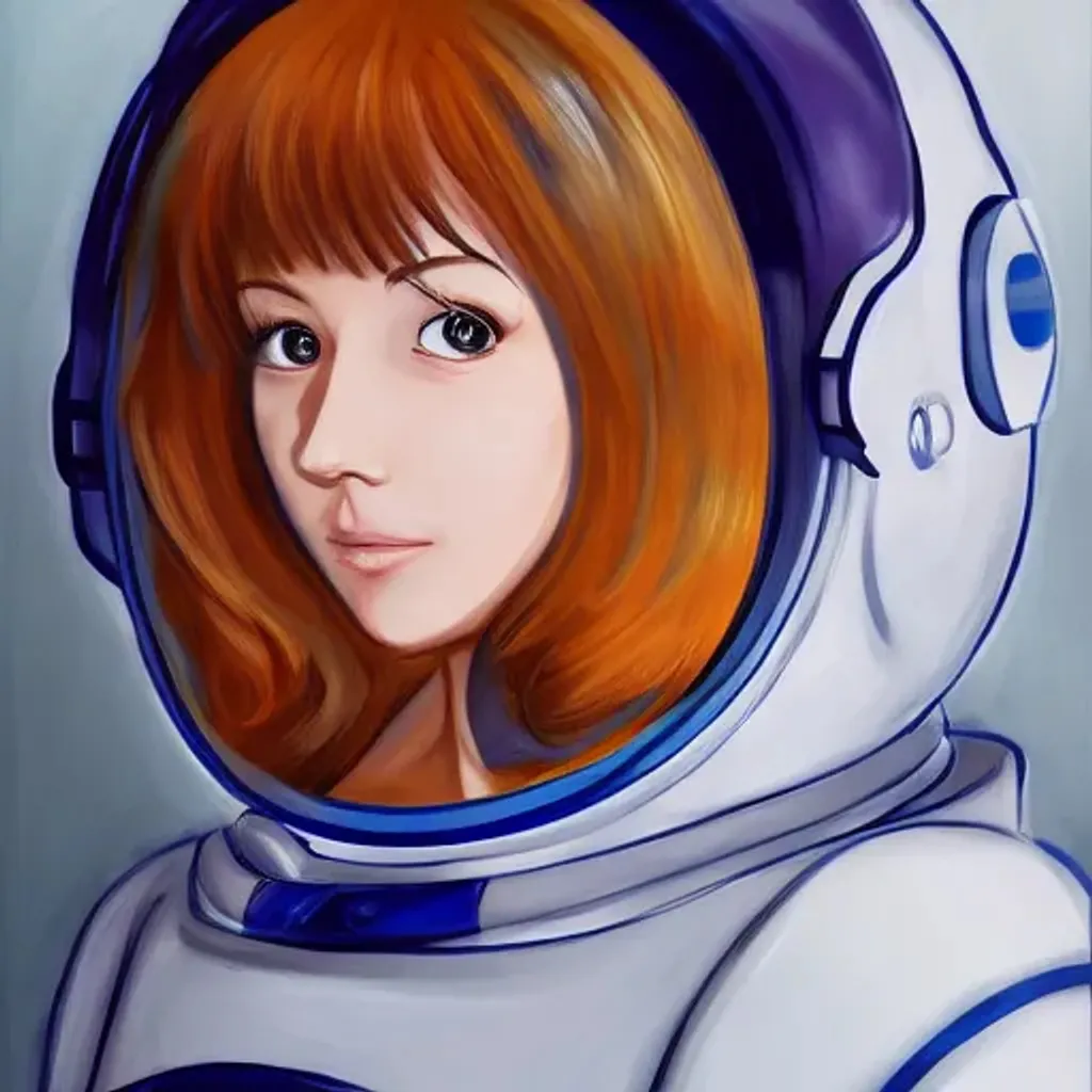 Prompt: Astronaut anime girl portrait, Samantha Cristoforetti by Rimuu and Kantoku
