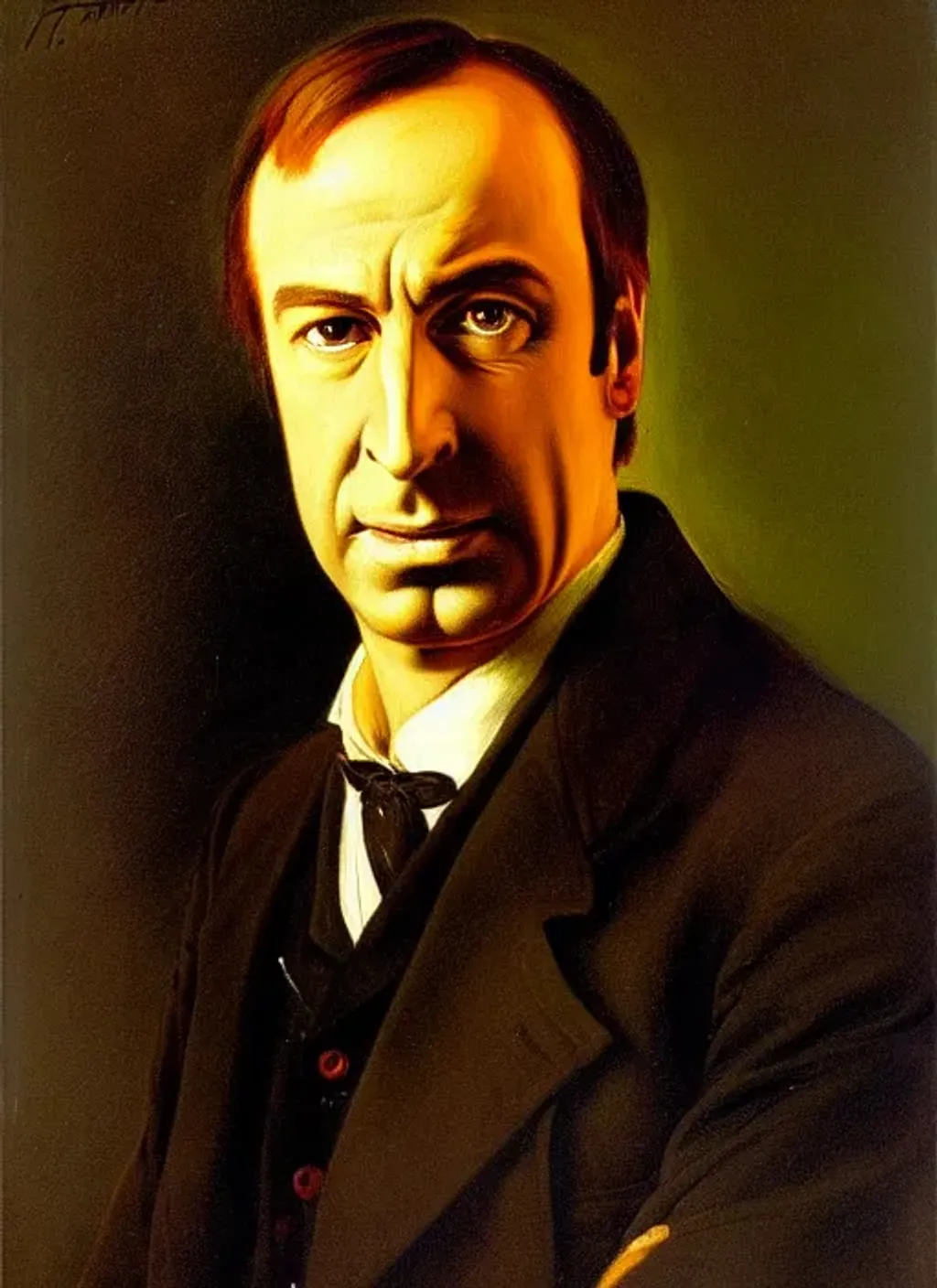 Prompt: Portrait of Saul Goodman by Adolf Hirémy-Hirschl