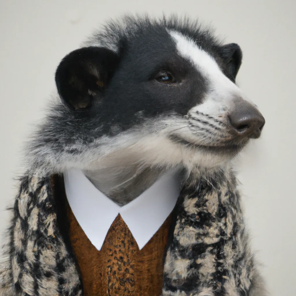 Prompt: skunk wearing tweed