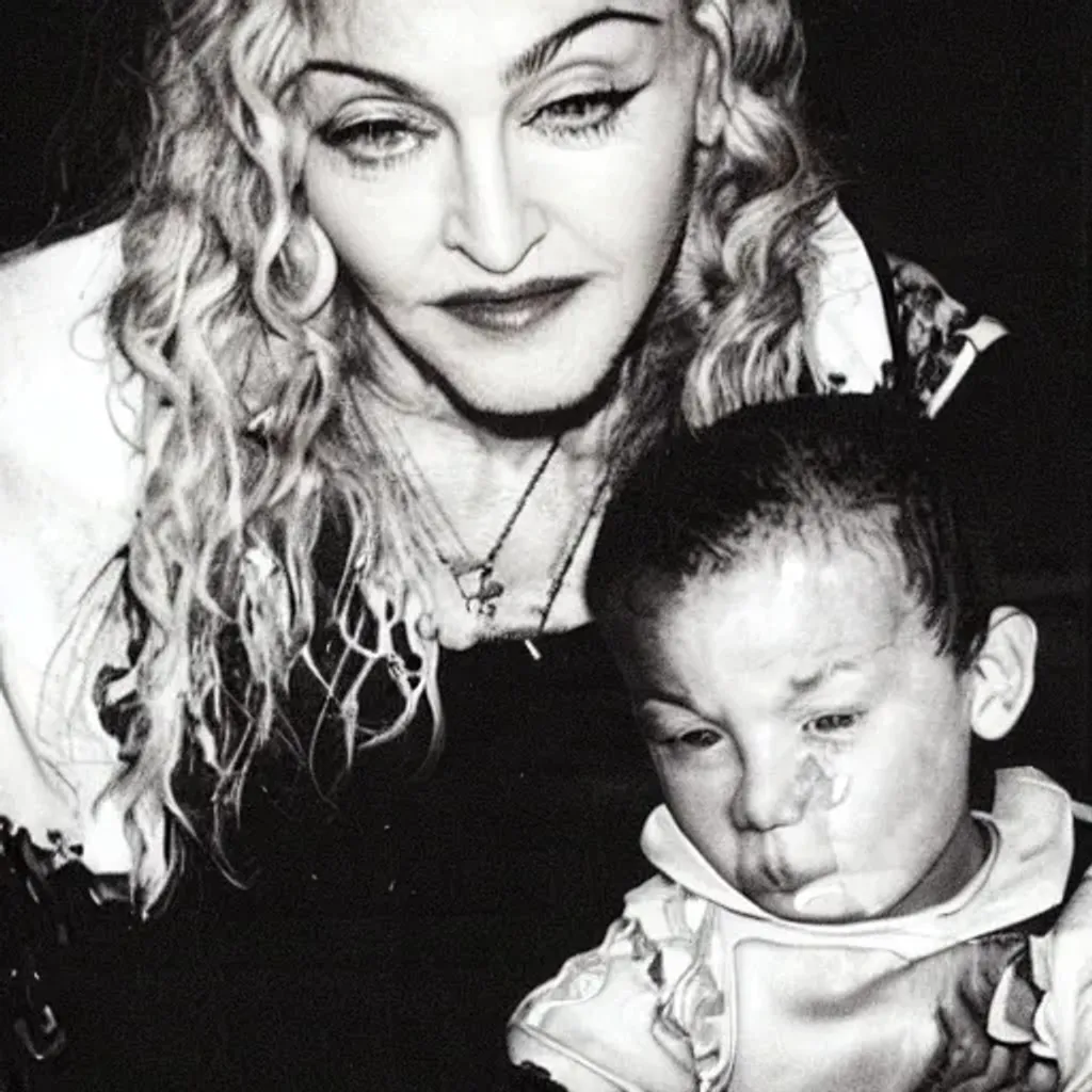 Prompt: Madonna eating children