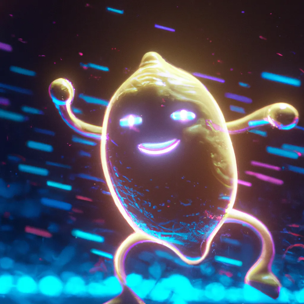 A beautiful lemon dancing in the discotheque, glowin... | OpenArt