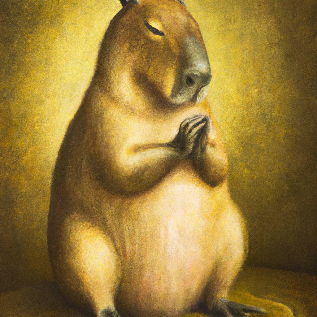 Prompt: Capybara praying, renaissance painting