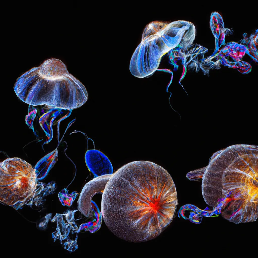 Prompt: Garden of Earthly Delights | Curvaceous Light beings jellyfish  | light bending cute angels covered in halogenic decadent nuclear  flowers in the style of Hieronymous Bosch, Bruce Pennington, Dali, Munch, Escher, Klarwein, Yamamoto, Hattori, Leyendecker, Mullins, Magritte, Giger| bioluminescent opalescent iridescent mermaid  | dark background | ultra sharp focus | 3d octane render artstation trending 8k unreal engine | Avatar movie| Disney Pixar Dreamworks 