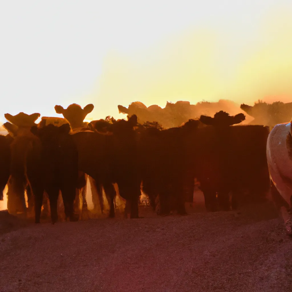 Prompt: Cattle Stampede, Lubbock, by Brook Hsu