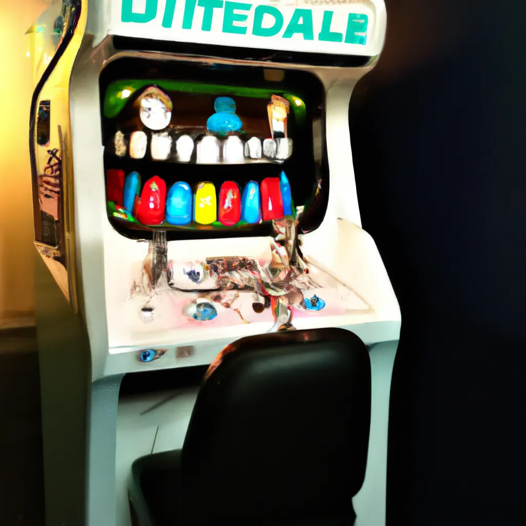 Prompt: dentist retro arcade machine