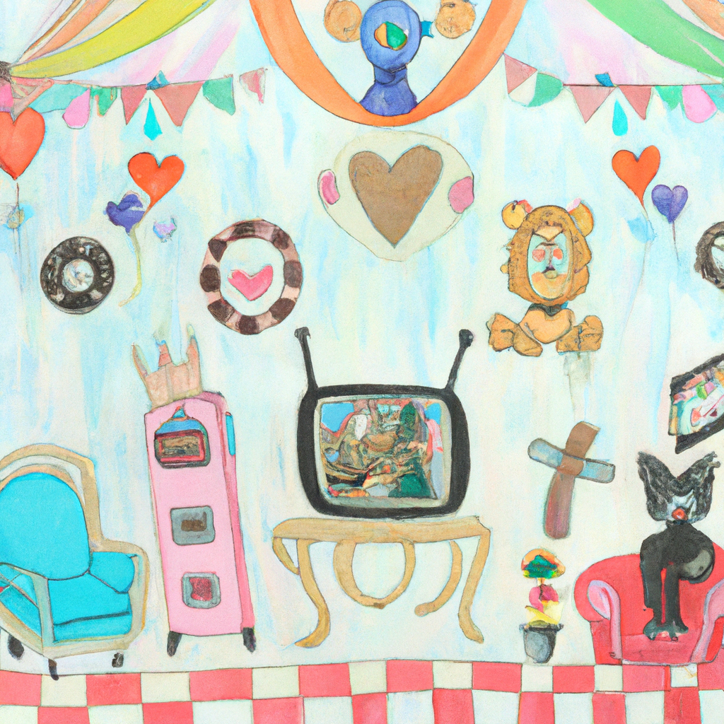 Kawaii Art Noveau Collage Amusement Park Tv Living R