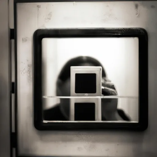 Prompt: Portrait of ghost face mirror 