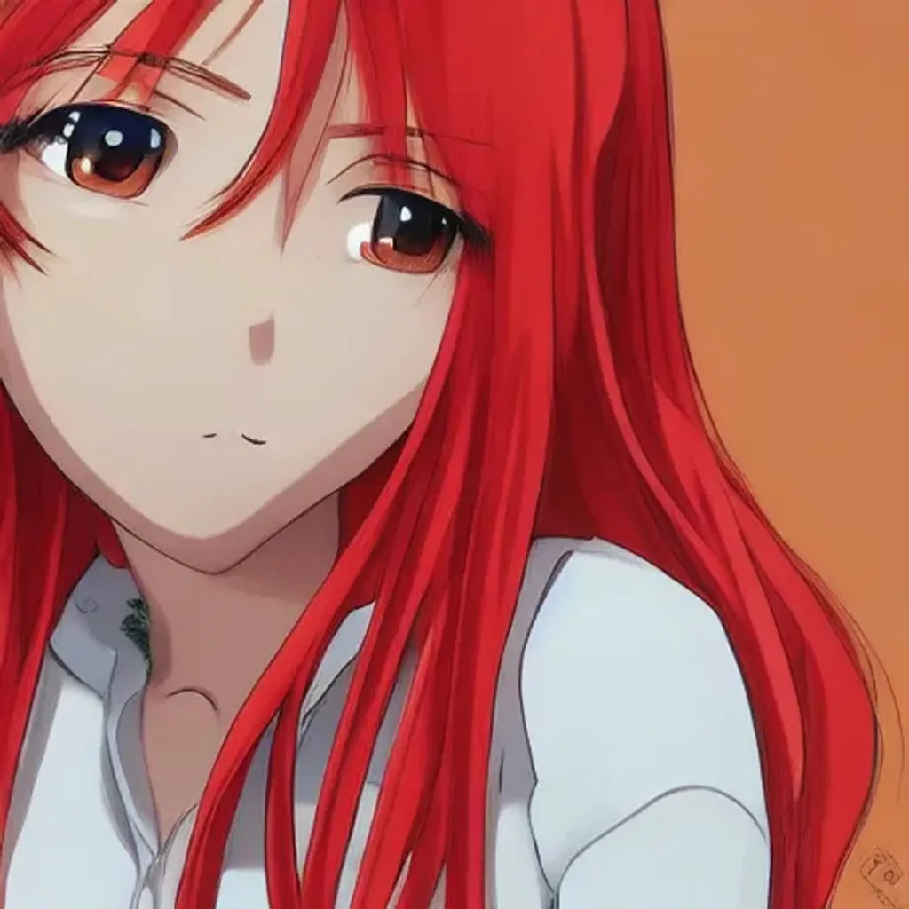 Prompt: Anime. 1Girl, Red Hair. Cartoon.
