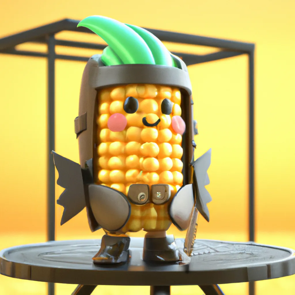 Prompt: cute chibi corn cob in a samurai warrior suit, 3d render, Unreal engine, on a grill