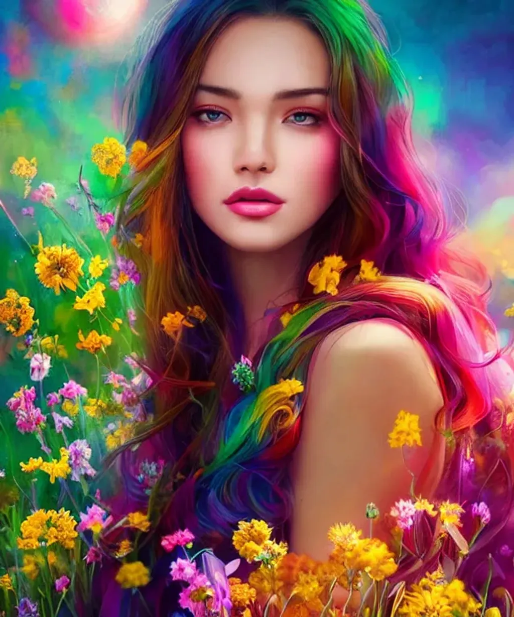 professional full size portrait of a rainbow girl,... OpenArt