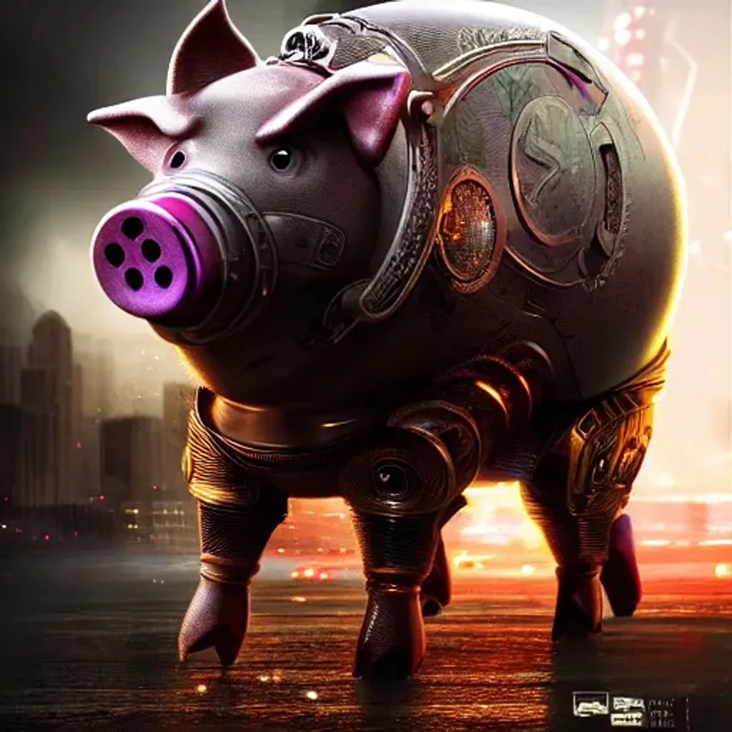 Prompt: perfectly drawn digital illustration superhero pig, by Jim Lee, front view, closeup, comic book art, highly detailed, cinematic, professional, vivid color, animated, background steampunk, background highly detailed ,by Liam Wong