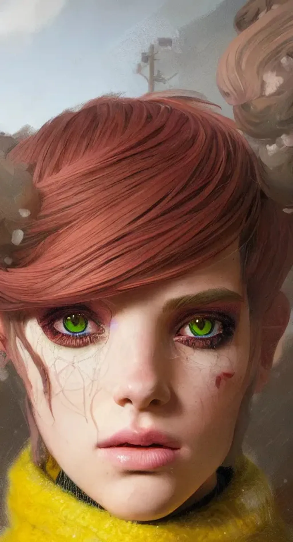 Portrait Of Character With Color Hair And With C Openart