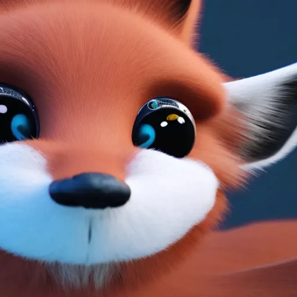 Prompt: cutest extra fluffy 3d fox creature on earth with large eyes, Soft and poofy. Unreal engine. Cinema 4d. Cinematic. Pixar