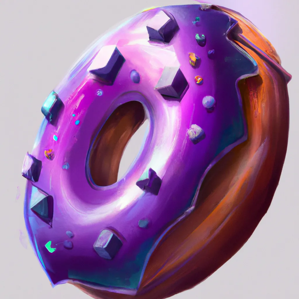 Prompt: Donut with purple icing and sprinkles, concept art by Victor Nizovtsev, featured on polycount, space art, concept art, detailed painting, 2d game art