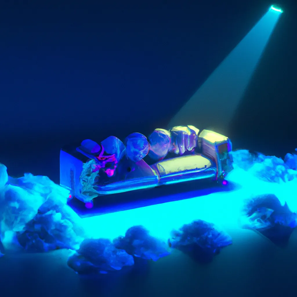 Prompt: futuristic couch made of clouds, cinematic lighting, glowing flowers, unreal engine