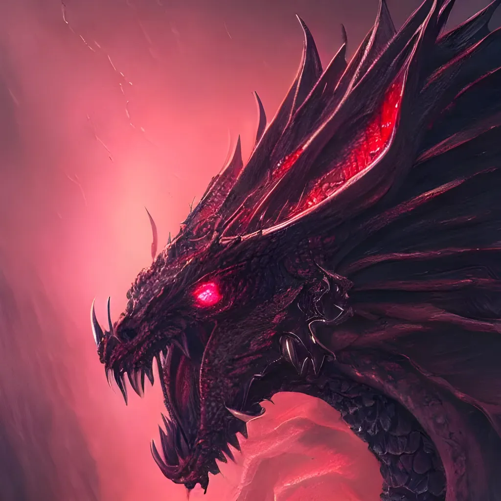 Prompt: close up portrait of an angry two headed red dragon roaring, shattered pink crystals in the background, photorealistic, hyperrealism, detailed and intricate, concept art, cinematic, deviant art, artstation, moody, fog, 8k, unreal engine, by greg rutkowski