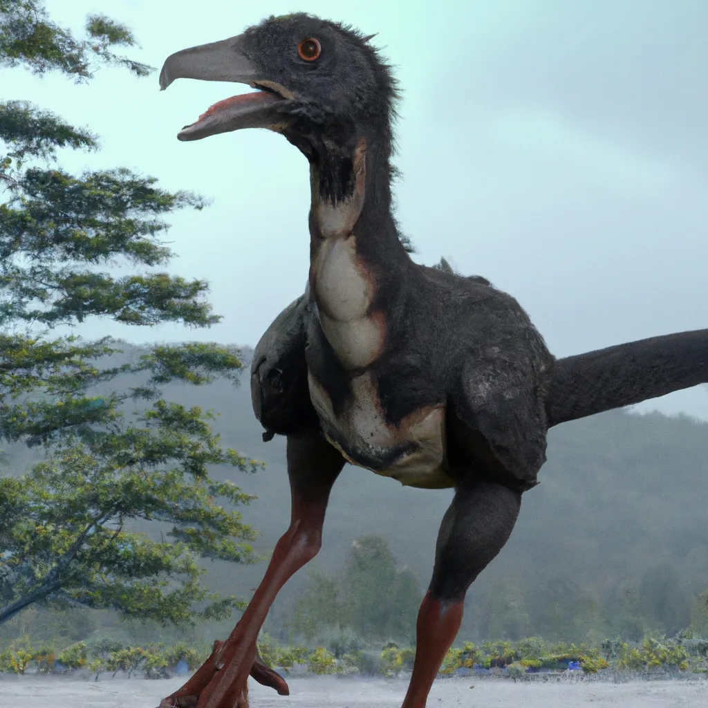 Prompt: A crow dinosaur chimera and It's similar like a crow, full shot, pre-historic, full body details of the dinosaur, most accurate depiction. Ultra realistic cgi, 8k 