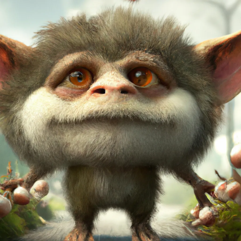 Prompt: Ultra high Quality photo |A cute little furry monster  is serving Dali and Escher and Klarwein posing as cute furry monster beasts | video game character  | made out of flora fauna | fine details and expressions | happy feet movie | ultra high resolution octane  | midjourney | centered | photo realistic | upscale | by Artgerm Artstation 