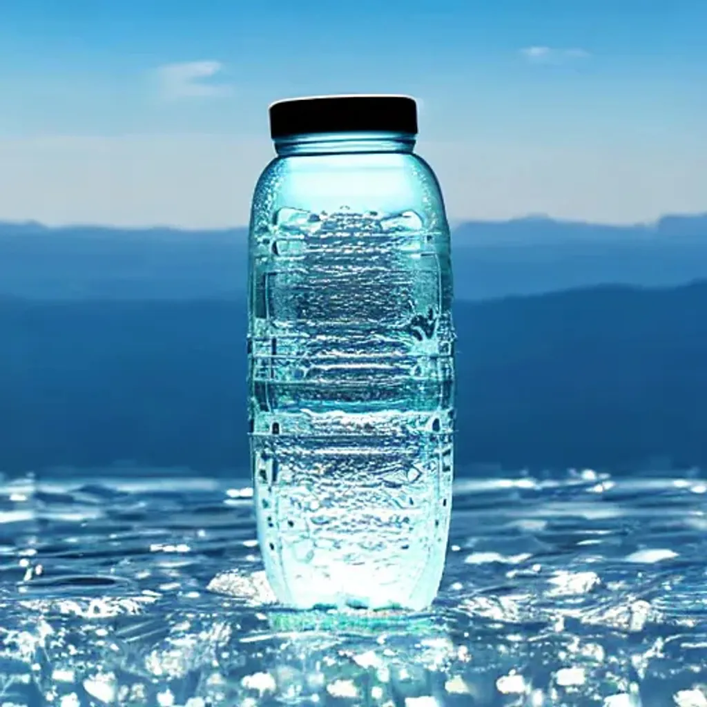 Prompt: Plastic Water Bottle. High Resolution. Centered, Up-