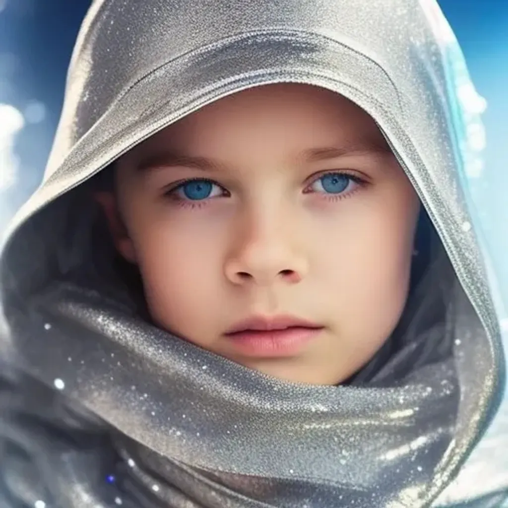 Prompt: two cute beautiful {russian} child girl from another civilization and race, dressed in transparent silver clothing with  geometric symbols standing on the spaceship, Multidimensional reality, parallel worlds, {deep blue eyes with ultra details}, {deep blue eyes with light reflections}, {{{ultra high blue eyes render details}}}, {{{modest shy smile}}}, ultra-realistic soft lighting, {smooth soft skin}, sharp eyes, beautiful intricate {white hair}, natural color of lips, symmetrical face, anime wide blue eyes, soft lighting, cute smile, {eyes with reflection}, bright soft light from the behind, {5 fingers with ultra high details and render quality}