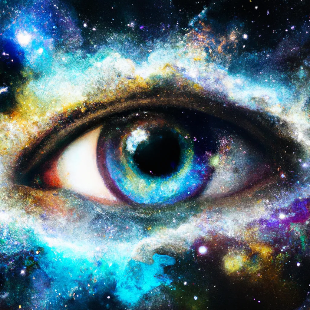 Prompt: Eye made of outerspace, full of galaxies, stars, nebula: in the style of futurism, futurism eye art, rich vivid colors, professional composition, realistic matte painting