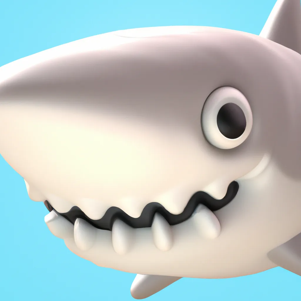 Prompt: 3D Render of Shark by sanrio