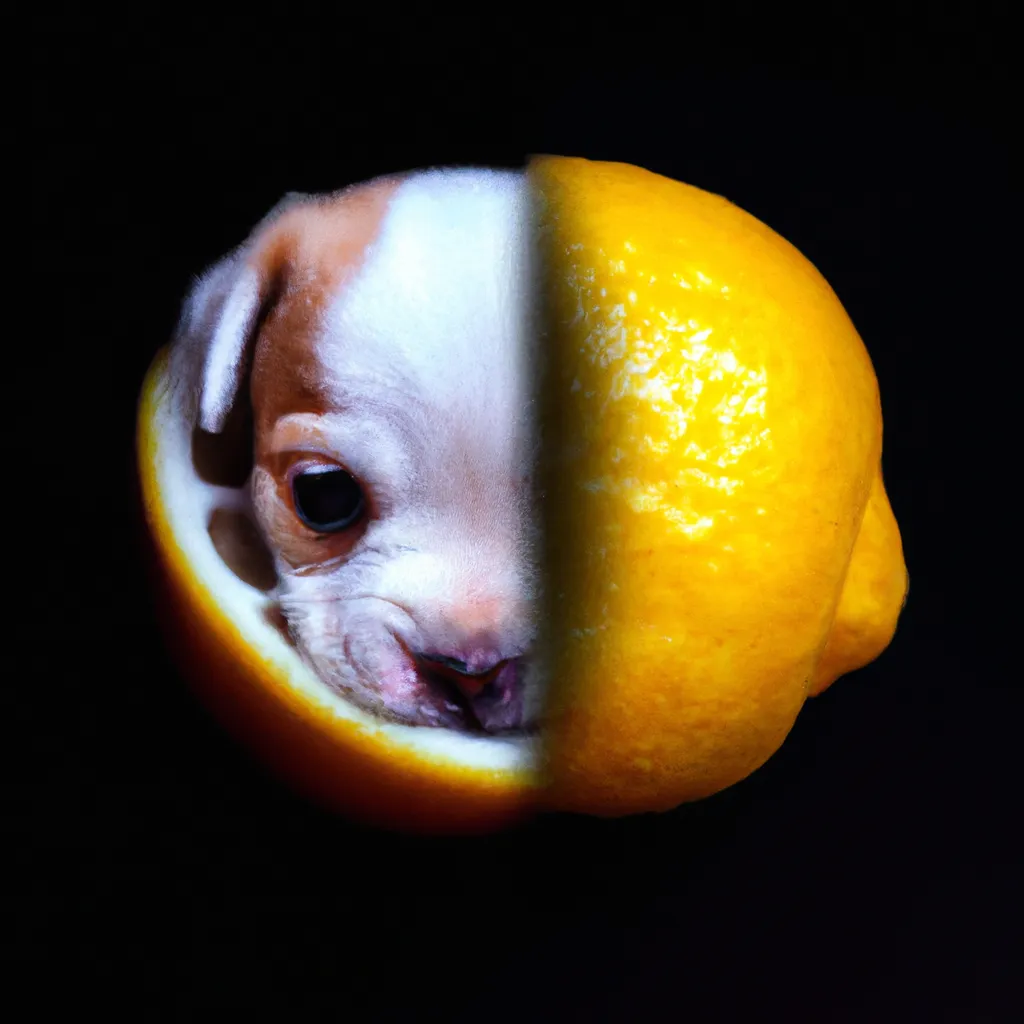 Prompt: A cute puppy  is playing with  a Lemon, kawaii, delicious, extremely intricate, decorative, ornate, hyperdetailed, hypermaximalist, award-winning food photography