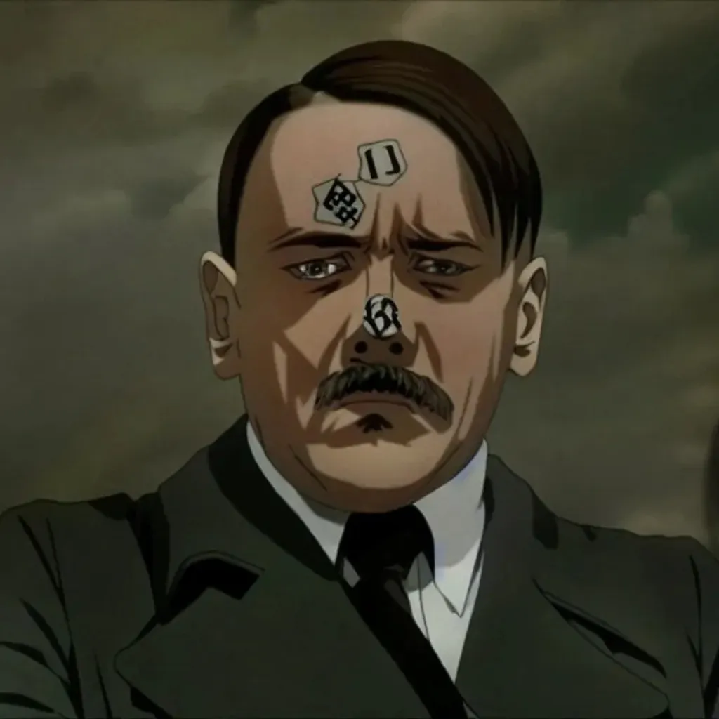 Prompt: Adolf Hitler, in an anime