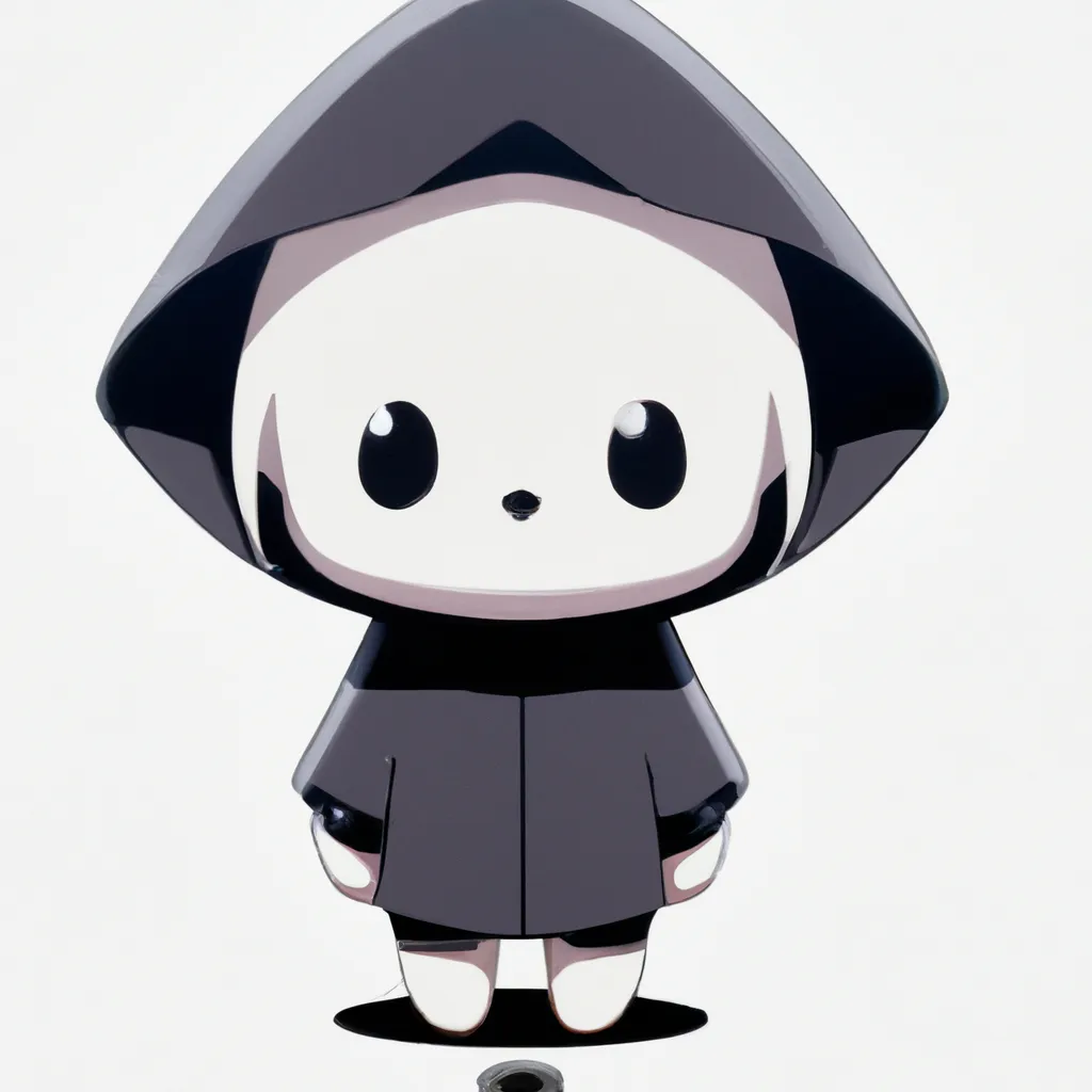 Prompt: anime key visual of a cute adorable white dog wearing a black raincoat, cute and chibi, adorable, minimalistic, shot by Akiyoshi Hongo, official media