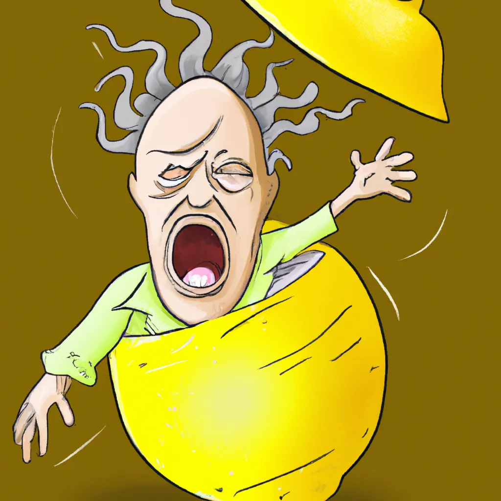 Prompt: A famous actor in Hollywood, turning into a lemon, in agony, screaming.