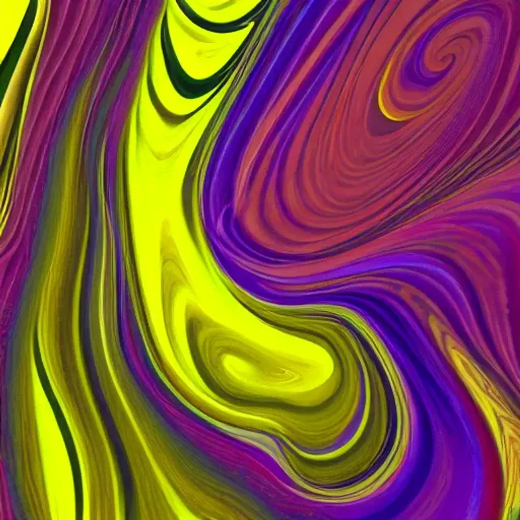 Prompt: Yellow-Green and Purple Swirls.