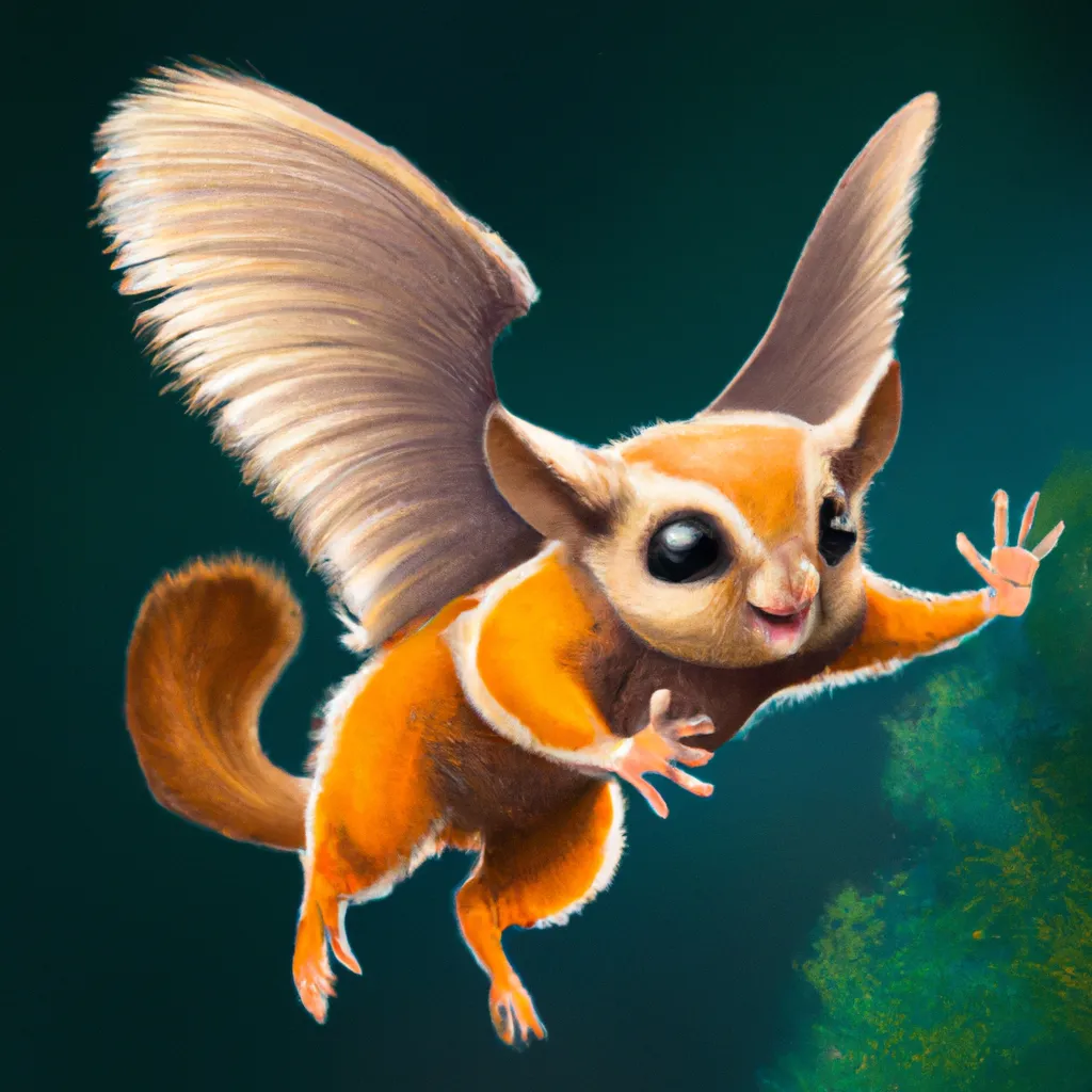 Prompt: a flying squirrel, digital art 