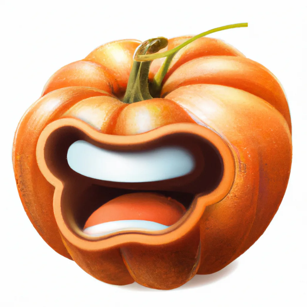 Prompt: A pumpkin character with a laughing emoji carved into it, digital art