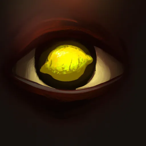 Prompt: a lemon looking at you menacingly, the all seeing eye is a lemon, illuminati, dark eye, evil, flaming, red, digital art, dramatic lighting, trending on artstation