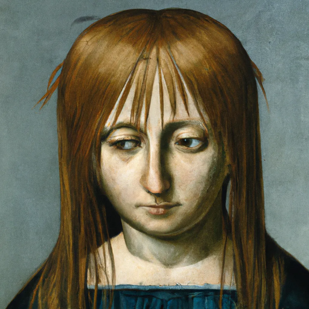 Prompt: Girl With Messy Hair, 1550, by Giotto di Bondone
