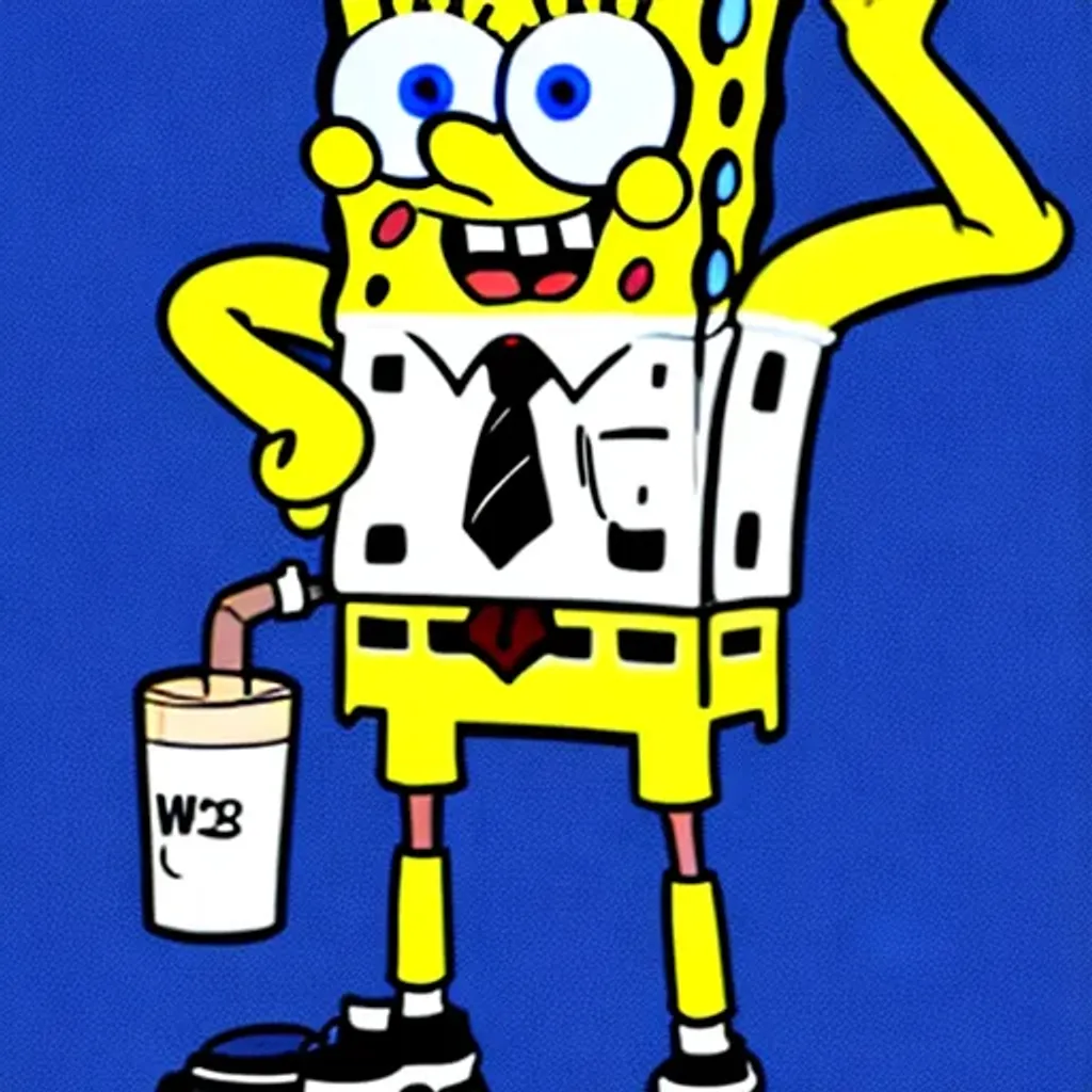 Prompt: Spongebob as Walter White, cyberpunk