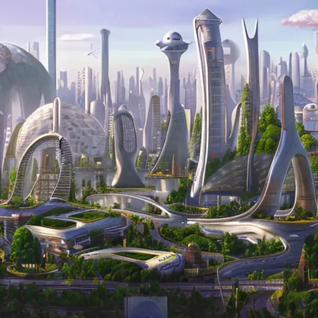 Prompt: realistic utopian city