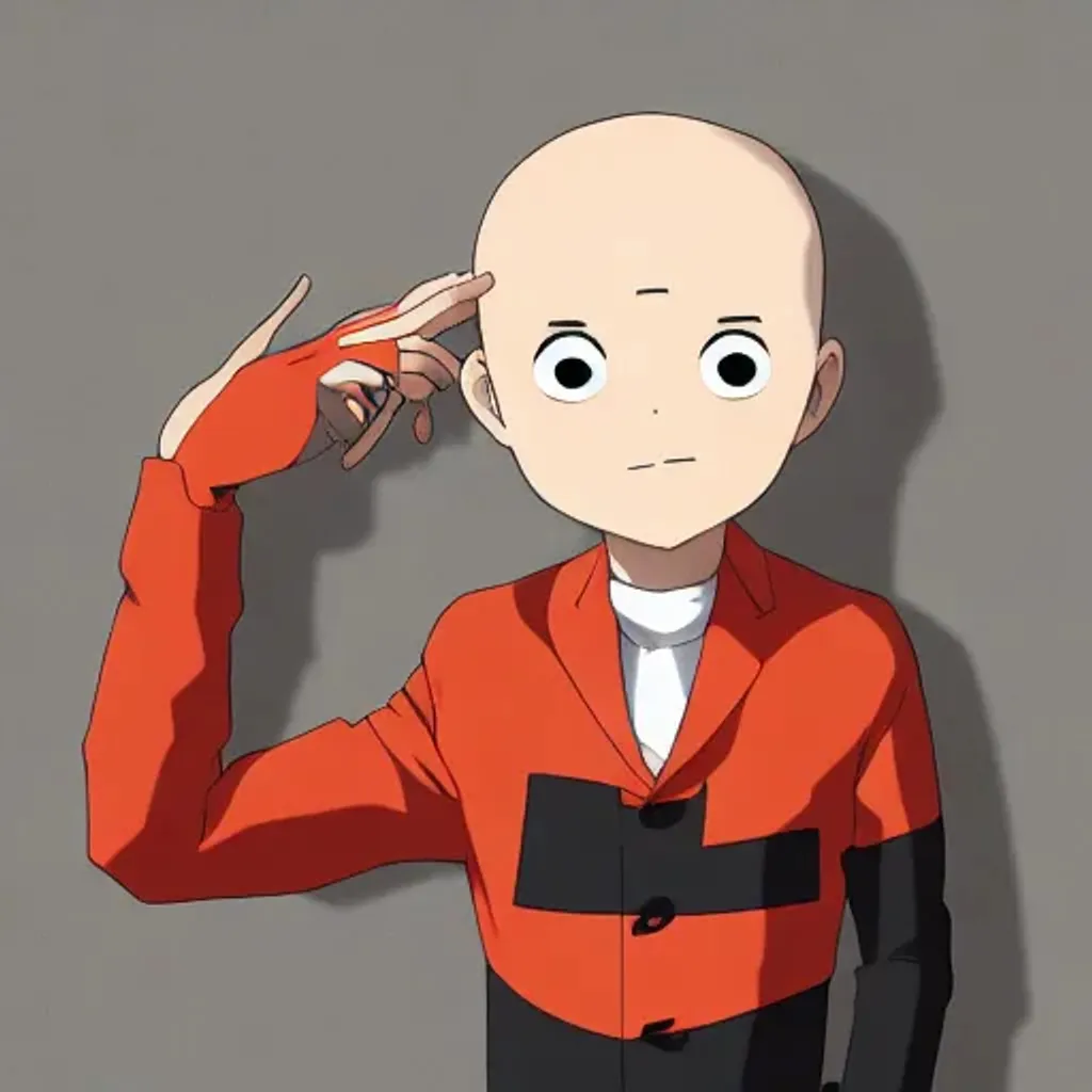 bald, One-Punch Man, Saitama, anime boys, anime, red background, red