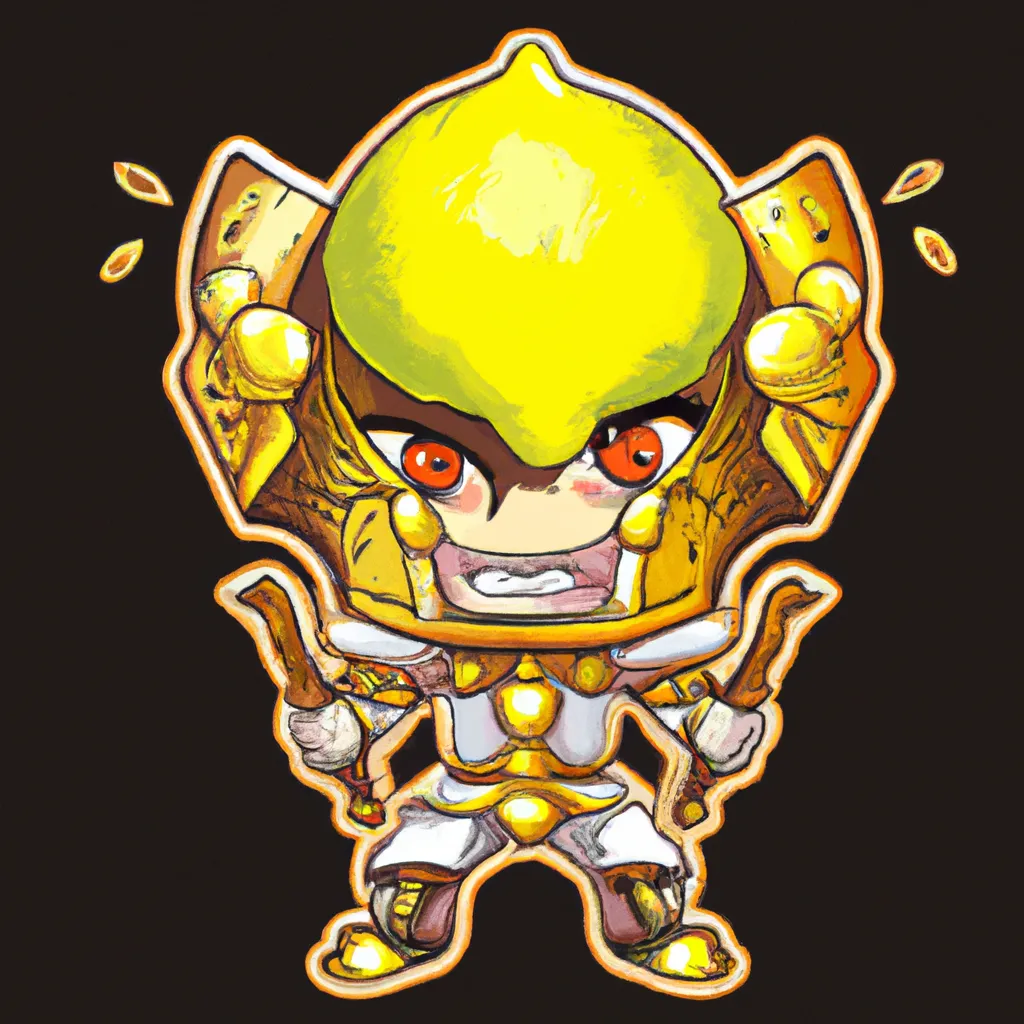 Prompt: A cute lemon warrior cartoon character in the style of cup head, 8k, sharp, intricate detail, trending on artstation, artgerm 