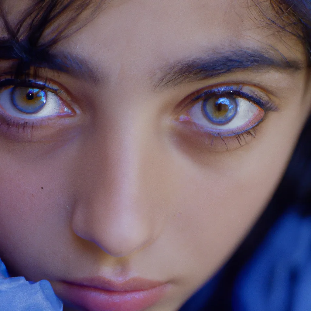 Prompt:  Portrait of a beautiful hyper-realistic detailed Afghan Girl, her blue eyes staring directly into the camera, sharp-focus, stunning, unreal, mind-blowing, 8k, 4k, Nikon FM2 camera 105mm lens, award-winning professional photograph