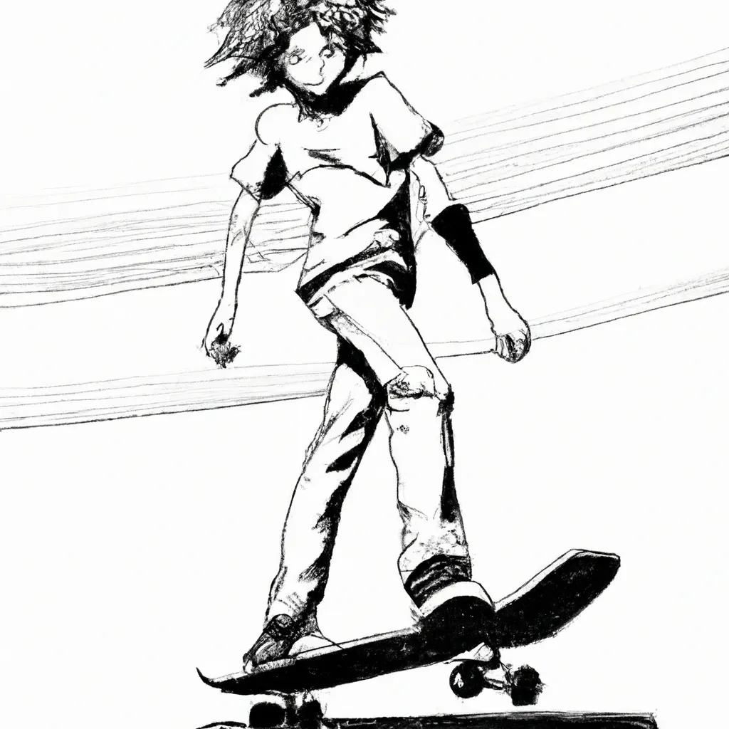 anime key visual of a little boy riding a skateboard