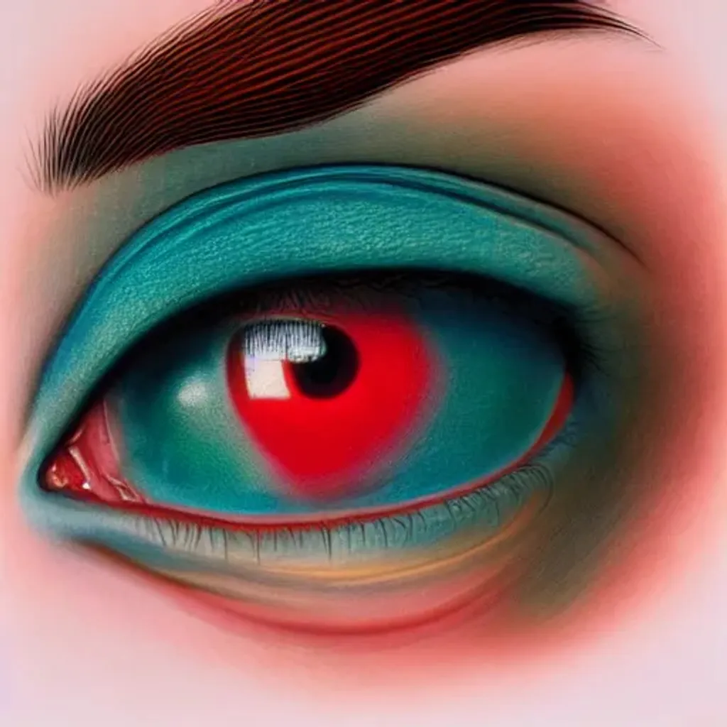 Prompt: portrait, beautiful woman with red-colored eyes, teal hair, clothed, facial symmetry, perfect eyes, centered, gradient background, perfect composition, hyperrealistic, photorealism, super detailed, 32k, high quality, trending on artstation, sharp focus, studio lighting, intricate details, hyperdetailed photography by greg rutkowski, dino tomic